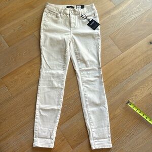 New Simply Vera Wang 4 skinny slim jeans ivory off white stretch mid rise